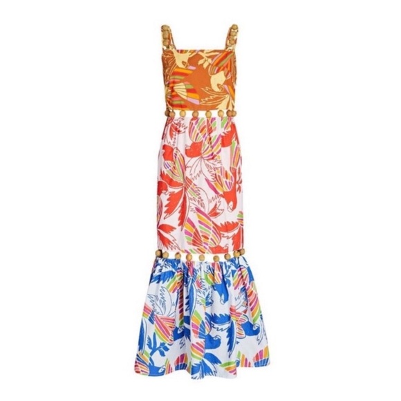 Farm Rio NWT Birds & Beads Maxi Dress - Picture 9 of 14